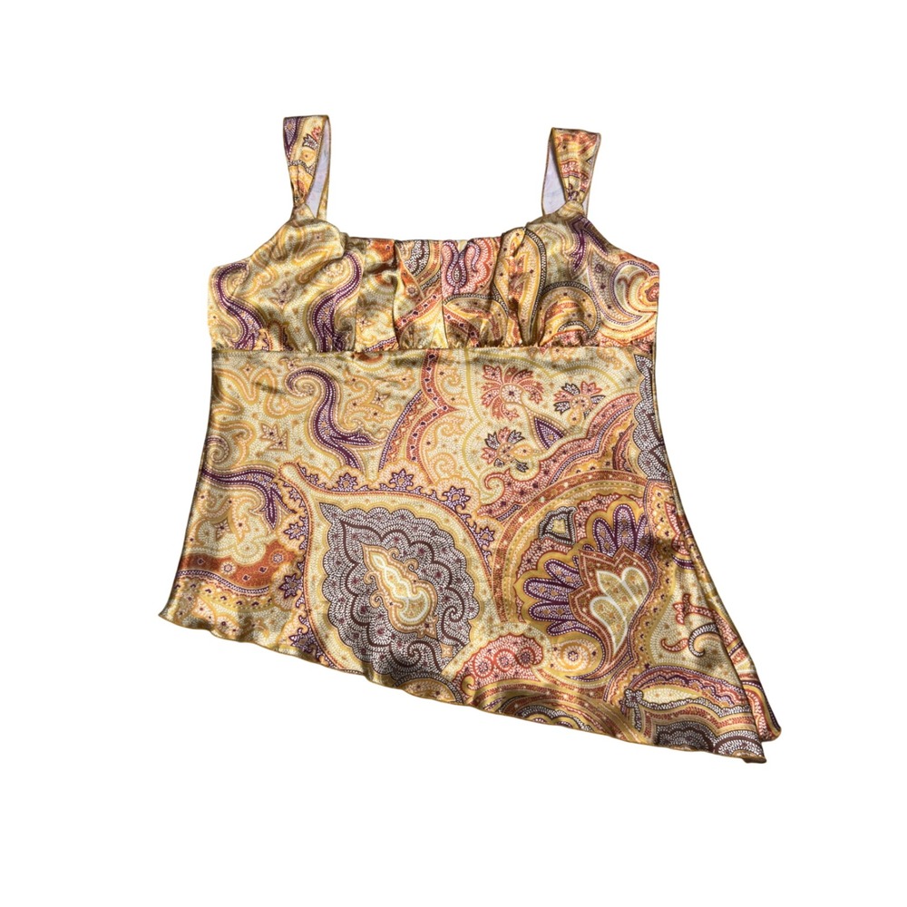 Self Esteem Paisley Asymmetrical Handkerchief Top